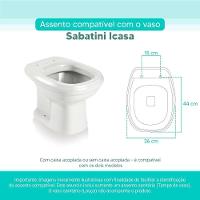 Assento Sanitário Tampa De Vaso Branco Mdf Laqueado Sabatini Para Bacia Icasa - 2