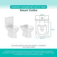 Assento Sanitário Tampa De Vaso Branco Mdf Laqueado Smart Para Bacia Celite - 2