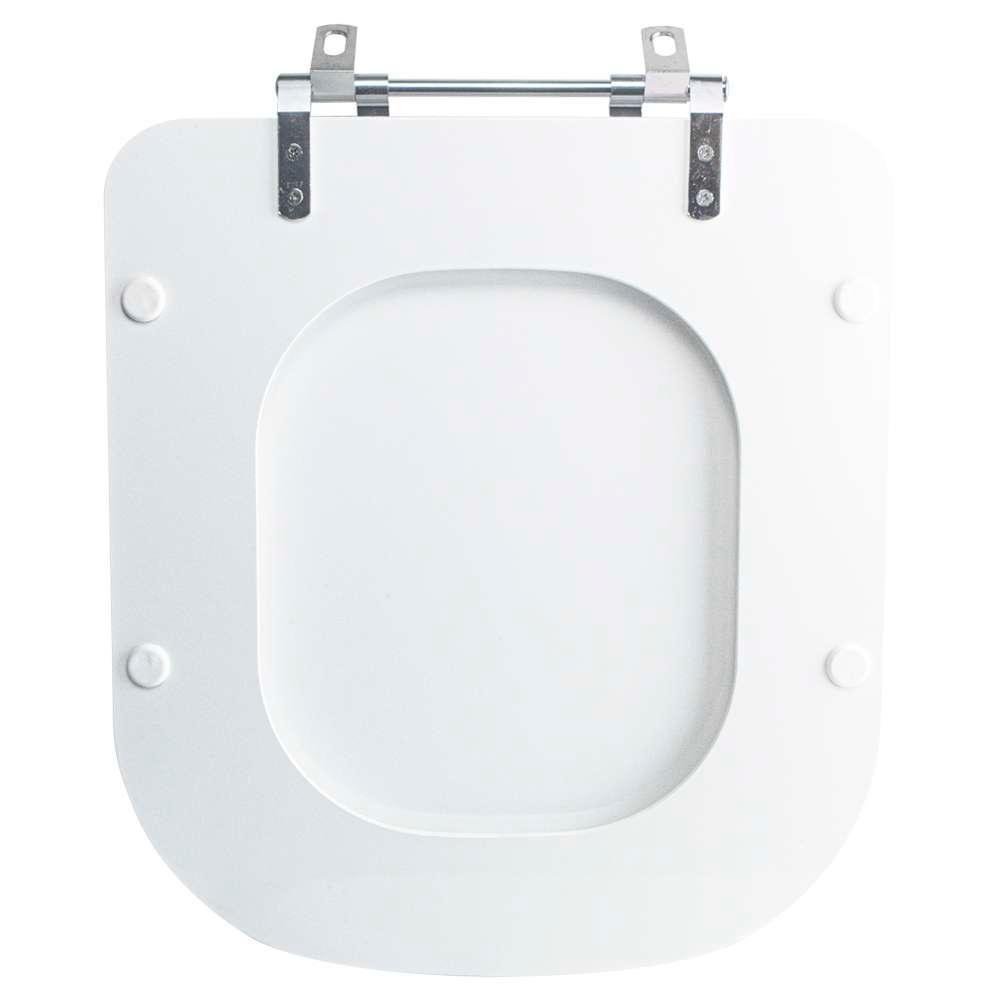 Assento Sanitário Tampa De Vaso Branco Mdf Laqueado Piano Para Bacia Deca - 3