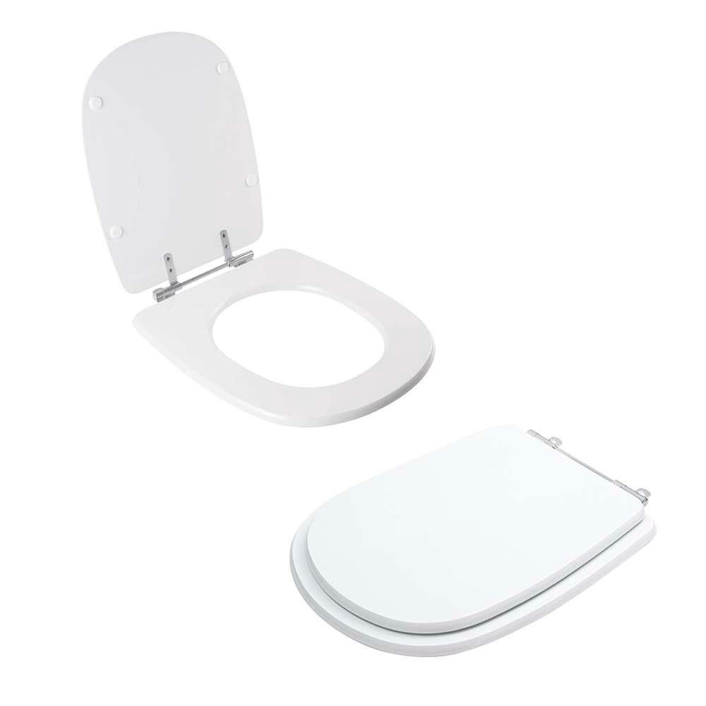 Assento Sanitário Tampa De Vaso Branco Mdf Laqueado Paris Para Bacia Ideal Standard - 2
