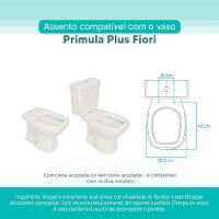 Assento Sanitário Tampa De Vaso Branco Mdf Laqueado Primula Plus Para Bacia Fiori - 3