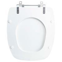 Assento Sanitário Tampa De Vaso Branco Mdf Laqueado Primula Plus Para Bacia Fiori