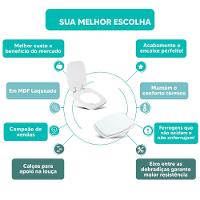 Assento Sanitário Tampa De Vaso Branco Mdf Laqueado Stylus Para Bacia Celite - 3