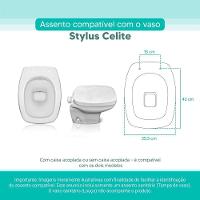 Assento Sanitário Tampa De Vaso Branco Mdf Laqueado Stylus Para Bacia Celite