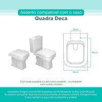 Assento Sanitário Tampa De Vaso Branco Mdf Laqueado Quadra Para Bacia Deca