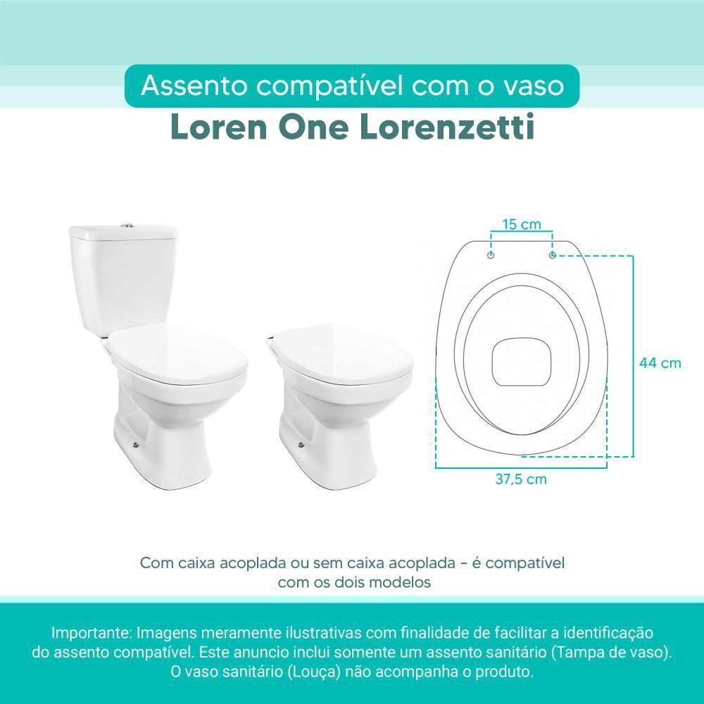 Assento Sanitário Tampa De Vaso Branco Mdf Laqueado Loren One Para Bacia Lorenzetti - 5