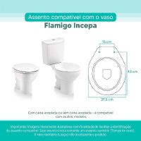 Assento Sanitário Tampa De Vaso Branco Mdf Laqueado Flamingo Para Bacia Incepa - 3