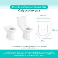 Assento Sanitário Tampa De Vaso Branco Mdf Laqueado Calypso Para Bacia Incepa