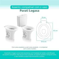 Assento Sanitário Tampa De Vaso Branco Mdf Laqueado Parati Para Bacia Logasa - 3