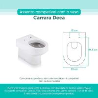 Assento Sanitário Tampa De Vaso Branco Mdf Laqueado Carrara Para Bacia Deca