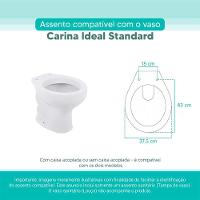Assento Sanitário Tampa De Vaso Branco Mdf Laqueado Carina Para Bacia Ideal Standard