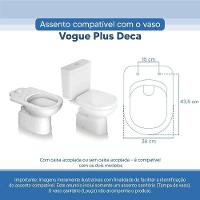 Tampa Vaso Sanitário Poliester Acrilico Vogue Plus Branco Para Bacia Deca - 2
