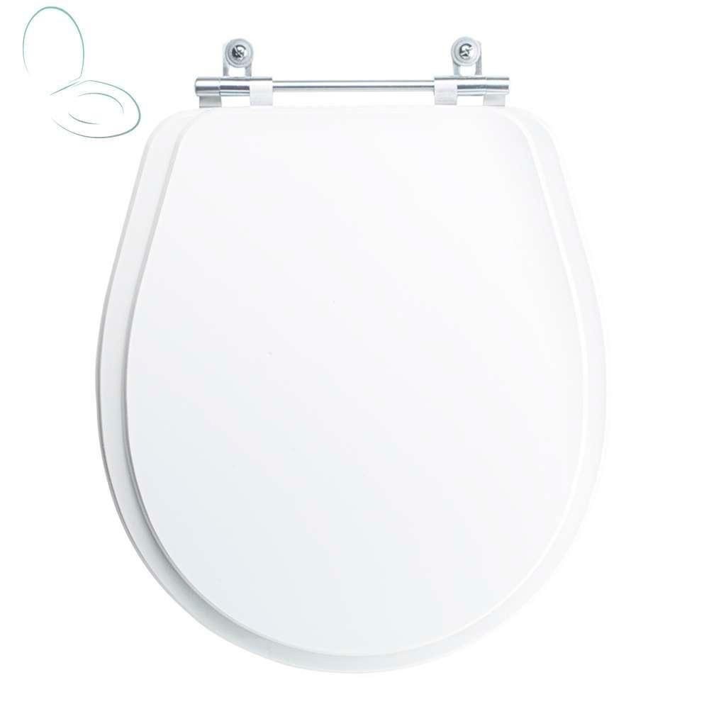 Assento Sanitário Tampa De Vaso Branco Mdf Laqueado Avalon Para Bacia Ideal Standard - 1