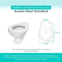 Assento Sanitário Tampa De Vaso Branco Mdf Laqueado Avalon Para Bacia Ideal Standard - 5