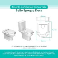Assento Sanitário Tampa De Vaso Branco Mdf Laqueado Belle Epoque Para Bacia Deca - 5