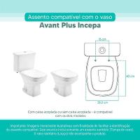 Assento Sanitário Tampa De Vaso Branco Mdf Laqueado Avant Plus Para Bacia Incepa - 2