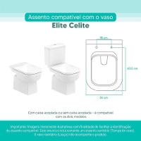 Assento Sanitário Tampa De Vaso Branco Mdf Laqueado Elite Para Bacia Celite - 2