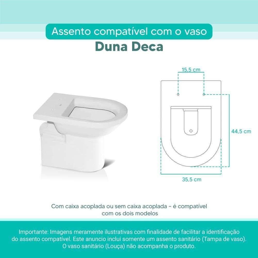 Assento Sanitário Tampa De Vaso Branco Mdf Laqueado Duna Para Bacia Deca - 4