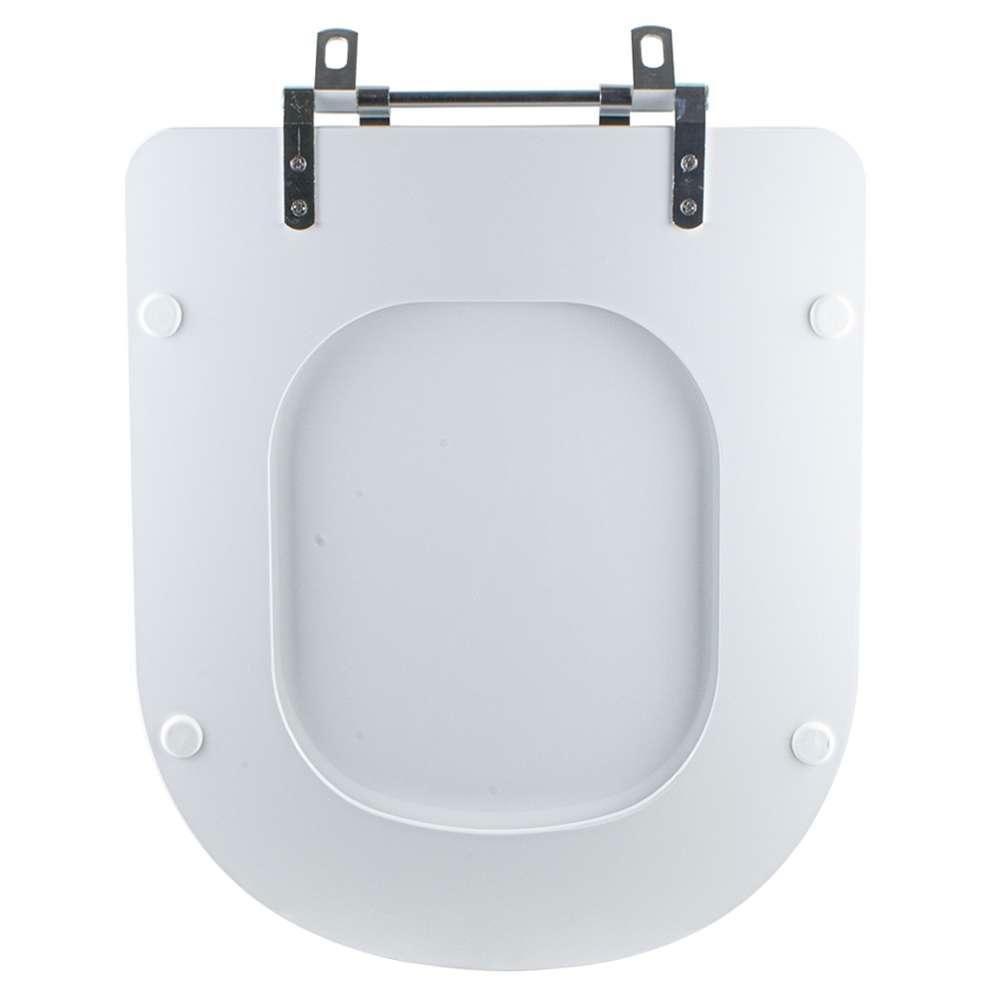 Assento Sanitário Tampa De Vaso Branco Mdf Laqueado Duna Para Bacia Deca - 5