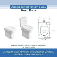 Tampa Vaso Sanitário Poliester Acrilico Nexo Branco Para Bacia Roca - 3