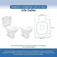 Tampa Vaso Sanitário Poliester Acrilico Life Branco Para Bacia Celite