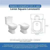 Tampa Vaso Sanitário Poliester Acrilico Loren Square Branco Para Bacia Lorenzetti