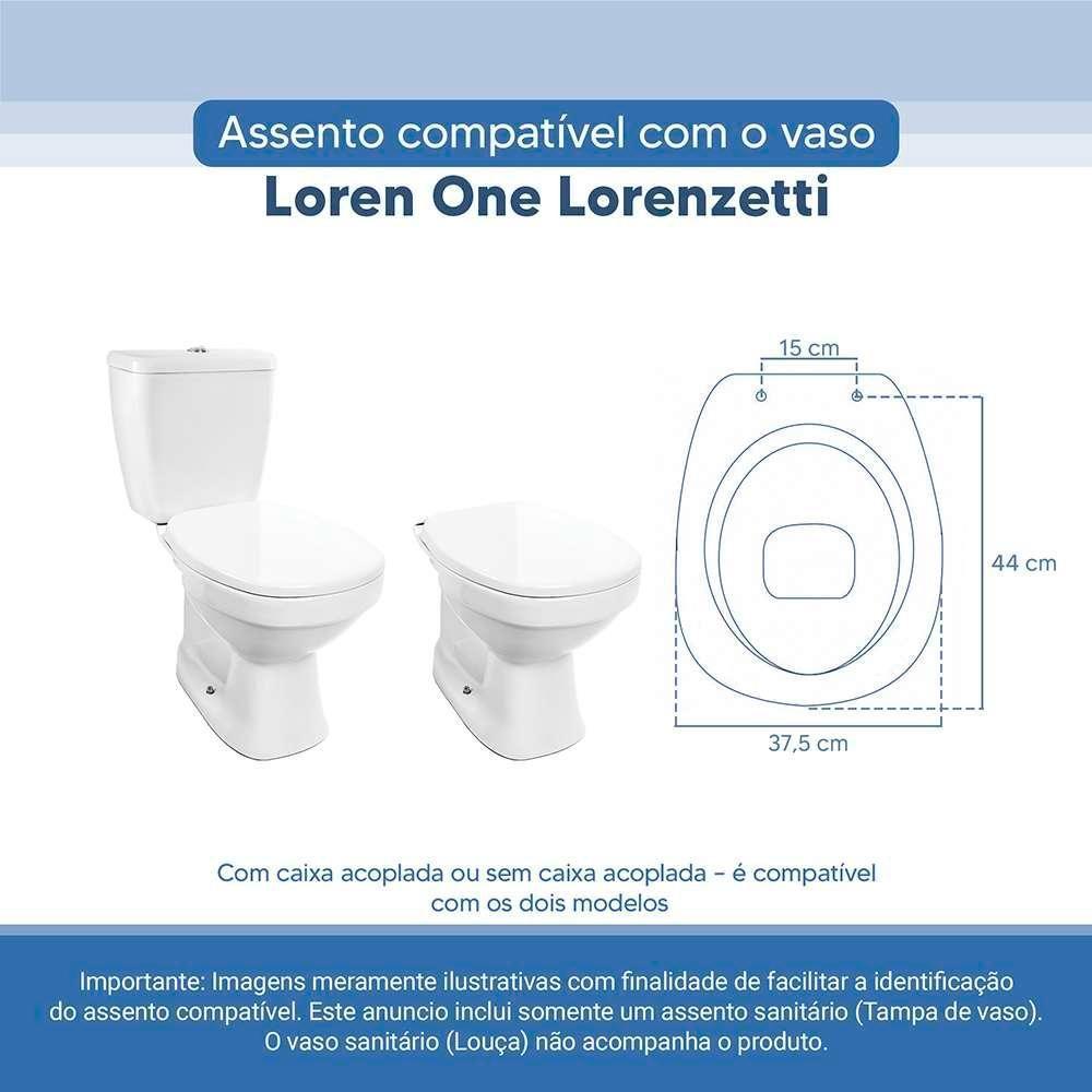 Tampa Vaso Sanitário Poliester Acrilico Loren One Branco Para Bacia Lorenzetti - 4