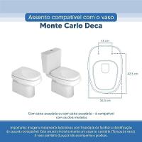 Assento Sanitário Tampa De Vaso Branco Resina Poliester Monte Carlo Para Bacia Deca - 3