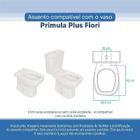 Assento Sanitário Tampa De Vaso Branco Resina Poliester Primula Plus Para Bacia Fiori