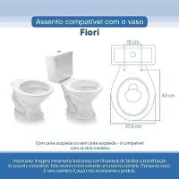 Tampa Vaso Sanitário Poliester Acrilico Fiori Branco Para Bacia Fiori - 3