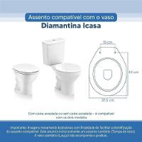 Assento Sanitário Tampa De Vaso Branco Resina Poliester Diamantina Para Bacia Icasa - 3
