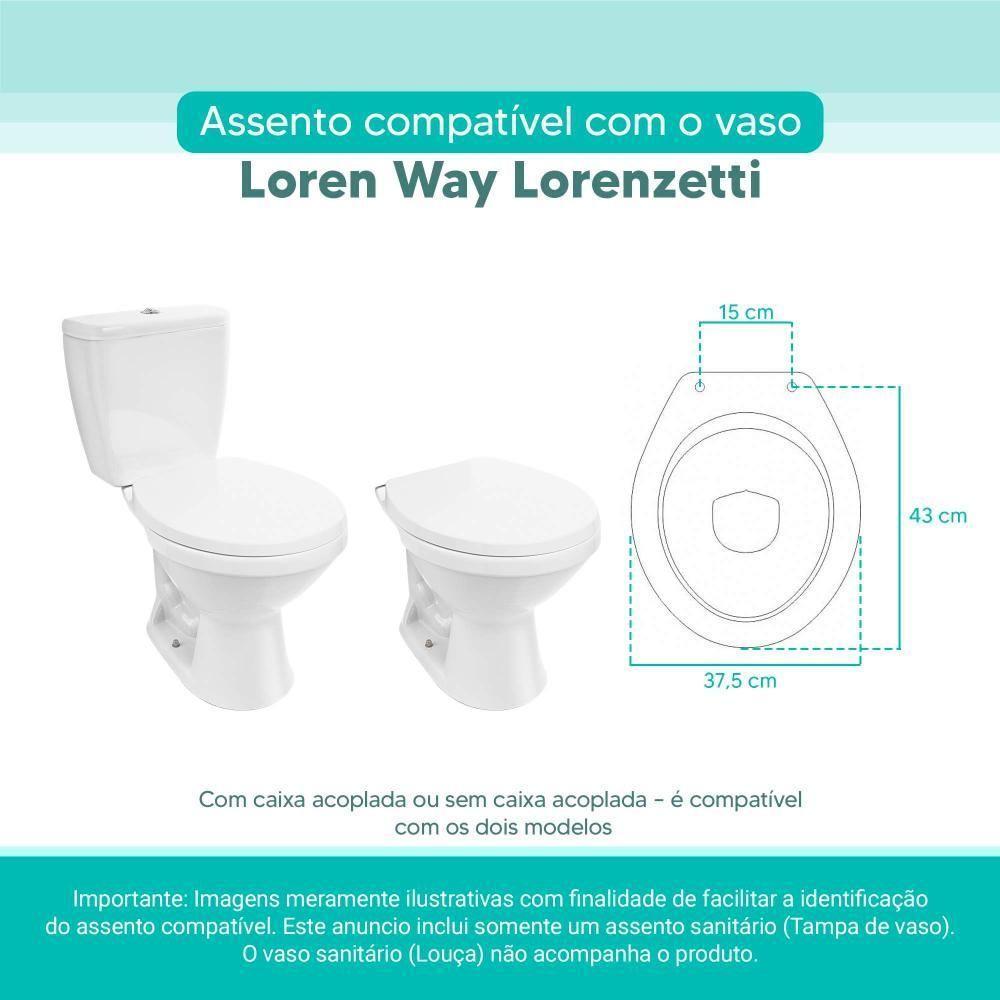 Tampa Vaso Sanitário Madeira Laqueada Loren Way Branco Para Bacia Lorenzetti - 2