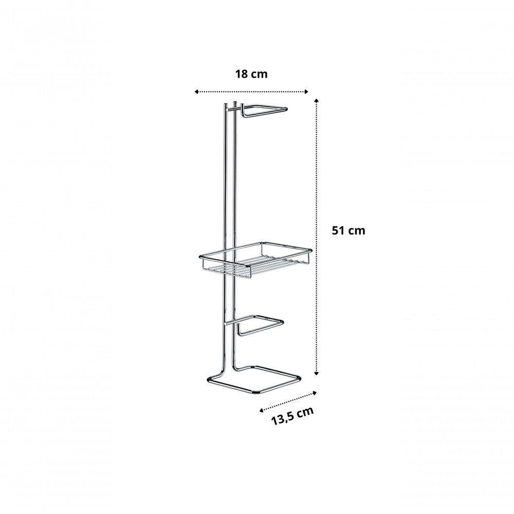 Suporte Papel Higiênico Chão Porta Objeto Cromado Future 1182 - 2