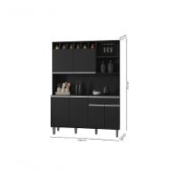 Kit Cozinha Compacta Alice 130cm C-6 Portas 1 Gaveta Preto - 1