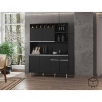 Kit Cozinha Compacta Alice 130cm C-6 Portas 1 Gaveta Preto - 4