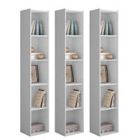 Estante Livreiro Com Prateleiras Janaína Kit 3 Unid Branco - 1