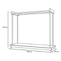 Expositor Arara Closet P- Roupas Com Rodízios Aço Cromado Branco - 4