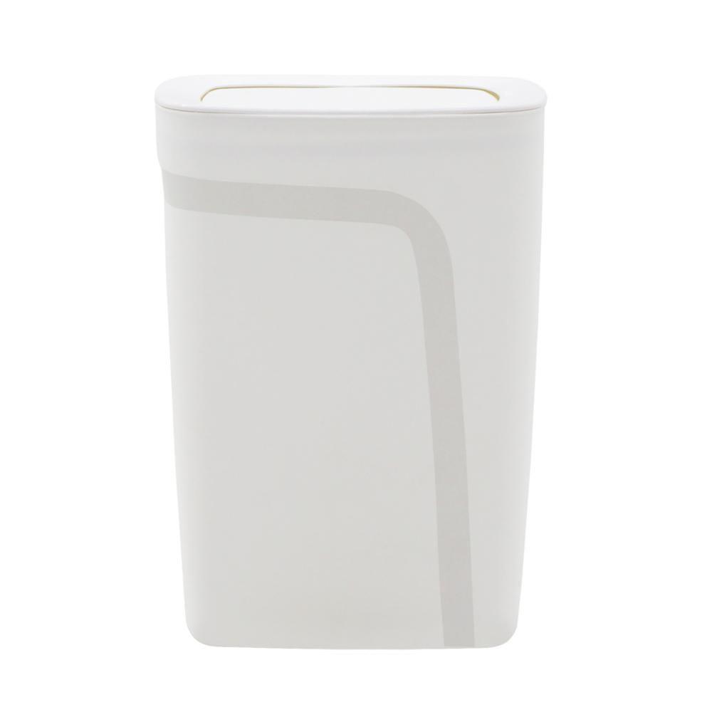 Lixeira Tramontina Compact Em Polipropileno Branco Com Tampa Basculante 10,5 L - 1
