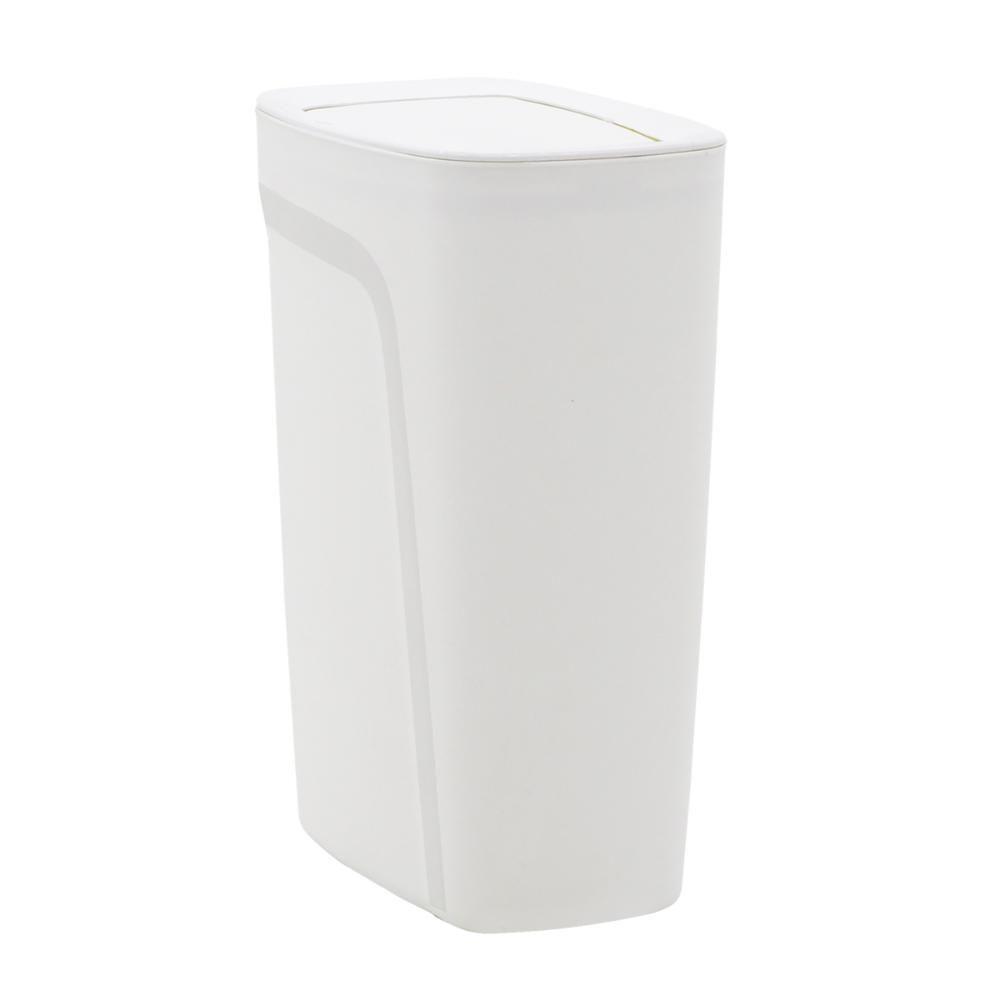 Lixeira Tramontina Compact Em Polipropileno Branco Com Tampa Basculante 10,5 L - 5