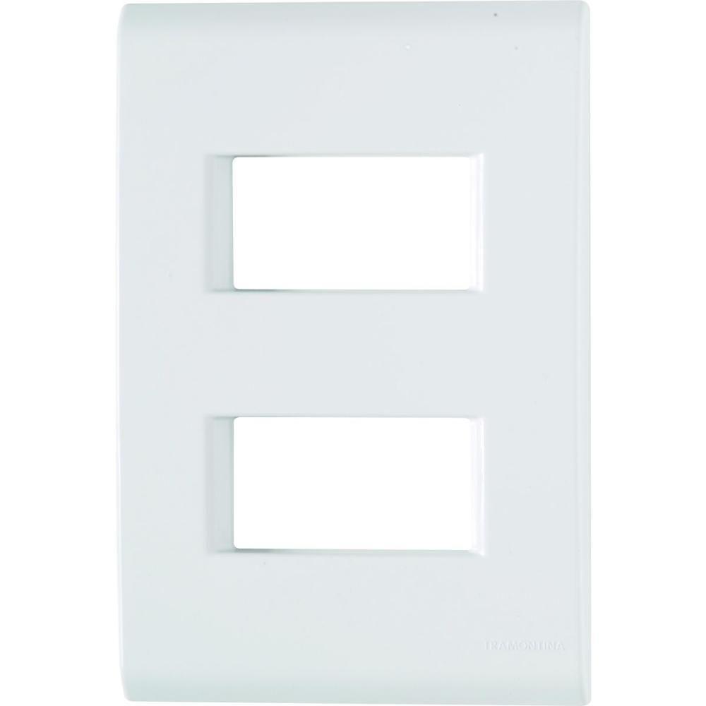 Placa 2 Postos Afastados 4x2 Tramontina Liz Branca 120 Unidades - 2