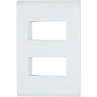 Placa 2 Postos Afastados 4x2 Tramontina Liz Branca 120 Unidades - 1