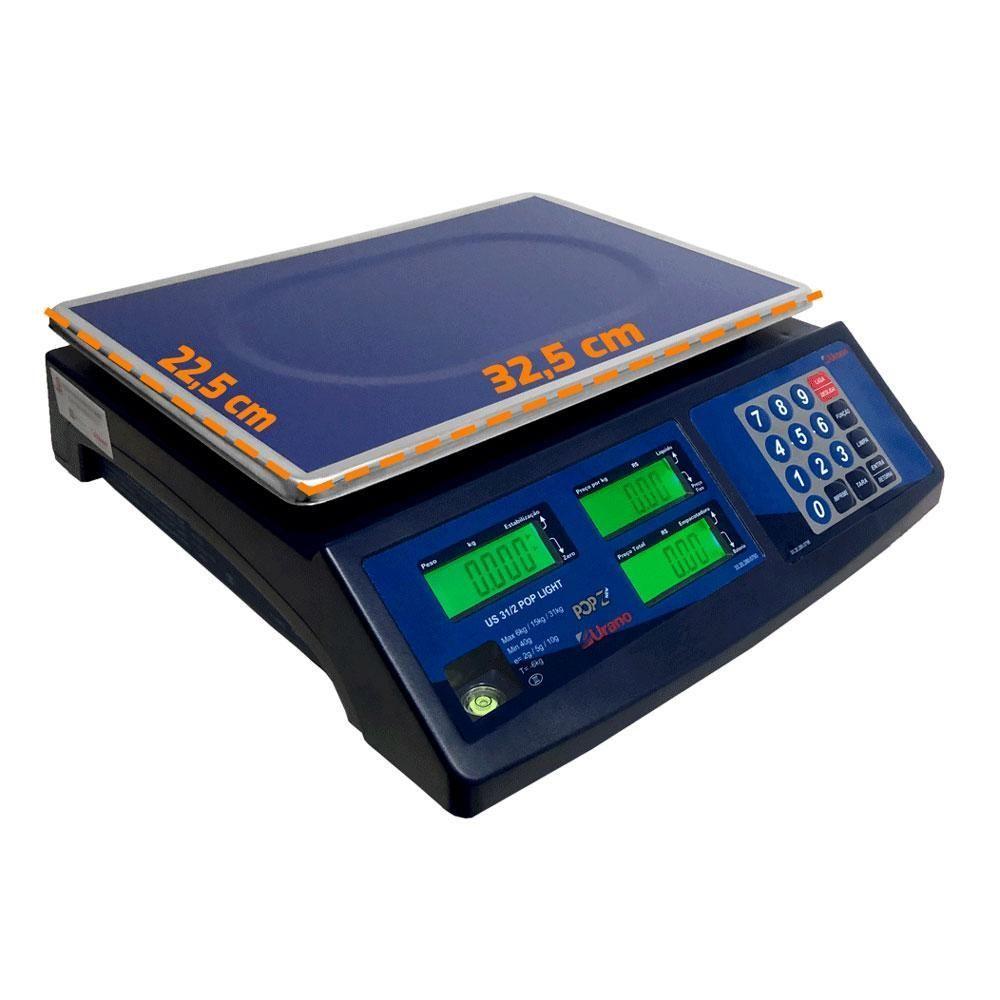 Balança Digital Us 31/2 Pop-z New Light Com Serial E Bateria 31kg Bivolt - Urano Bivolt - 5