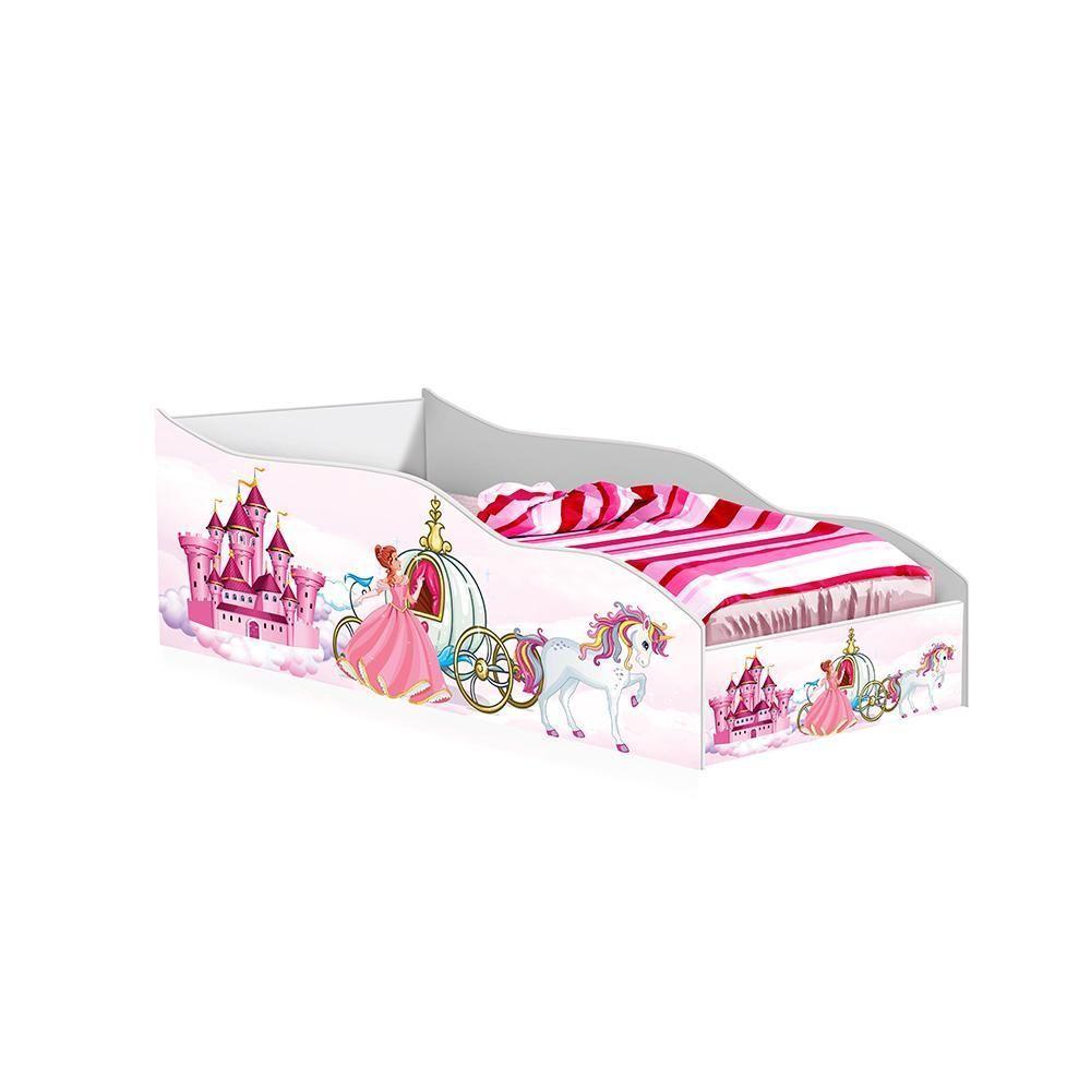 Cama Carro Solteiro Carruagem Unicórnio Com Colchão - 1