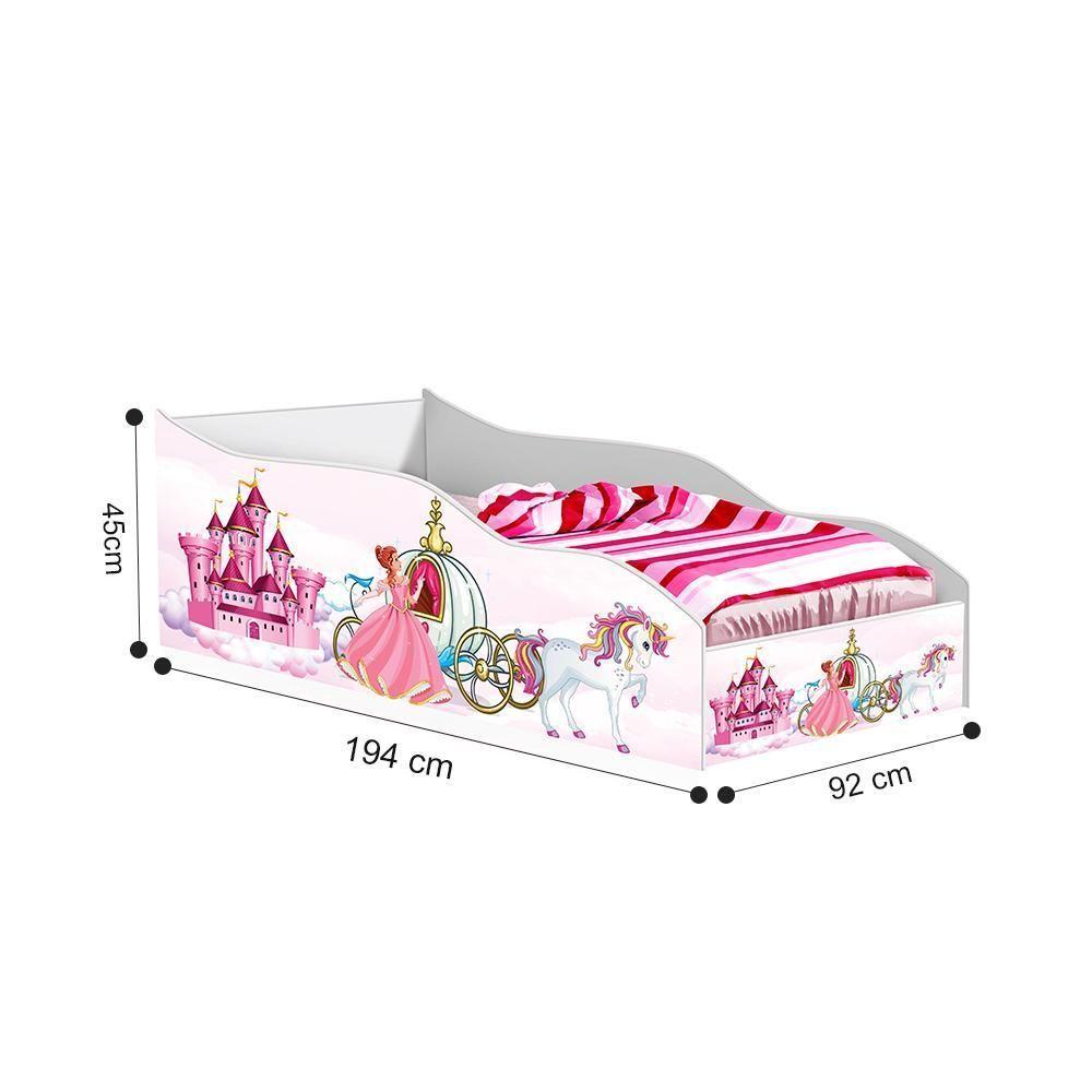 Cama Carro Solteiro Carruagem Unicórnio Com Colchão - 2