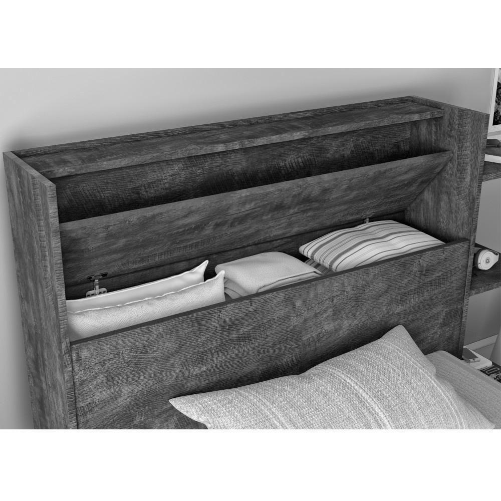 Cama Solteiro Com Baú Auxiliar E 2 Gavetas Sara Branco - 2