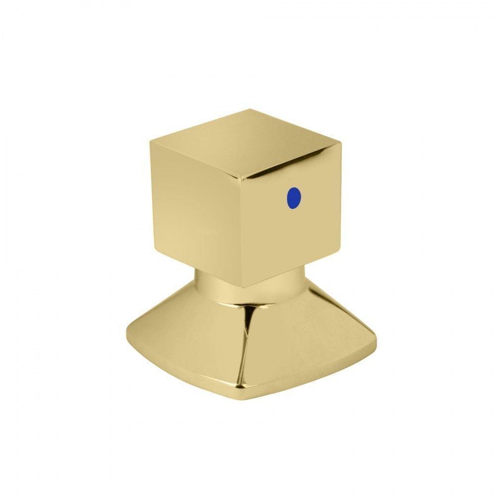 Acabamento Registro Quadrado Dourado Ouro Gold Encaixe Padrao Deca Docol Meber - 3