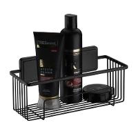 Suporte Para Shampoo Preto Fosco Fixação Por Adesivo Norbond Prateleira Banheiro Future 180pt - 2