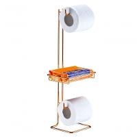 Suporte Papel Higiênico Chão Porta Objeto Rosé Gold Future 1182rg - 1