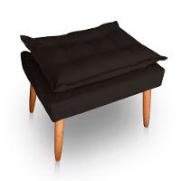 Kit 02 Puff Para Sala E Quarto Madeira Decorativo Opala Suede Cor Marrom - 3