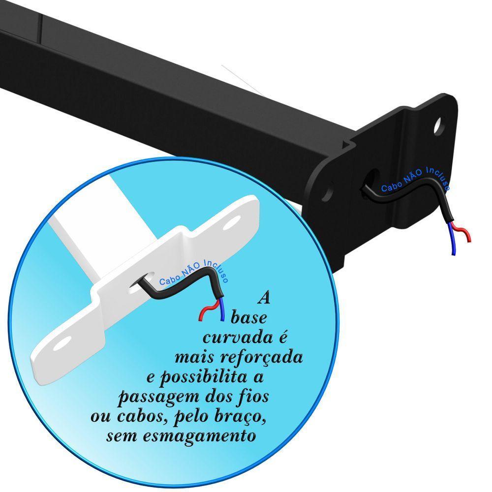 10 Suportes Refletor Base Reta Braço 50 Cm 10 Cjts - Branco - 5